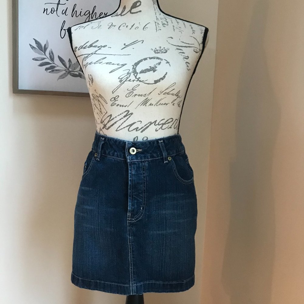 Silver Denim Skirt